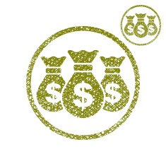 Three money bag vector simple single color icon isolated