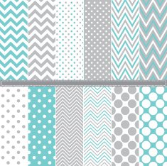 Pastel polka dot and chevron pattern set N2