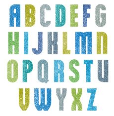 Retro style bold geometric font with hand drawn lines texture N2
