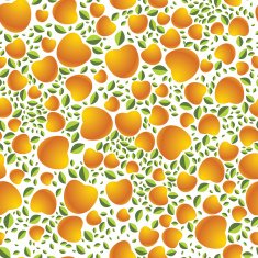 Ripe yellow apples seamless pattern