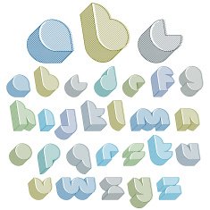 3d futuristic font with lines textures N2