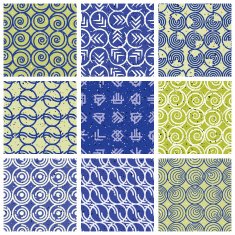 Blue green retro style tiles