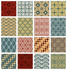 Vintage tiles seamless patterns set N3
