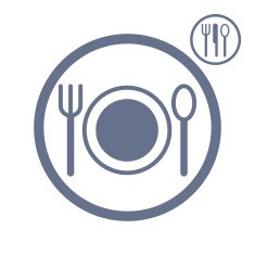 Plate fork and spoon icon
