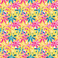 Watercolor seamless pattern with daisy flowers N2