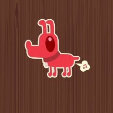 Dog flatulence on wood pattern background illustration
