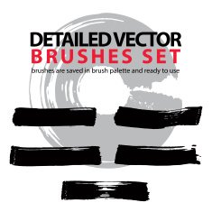 Brush strokes palette set of black hand-drawn