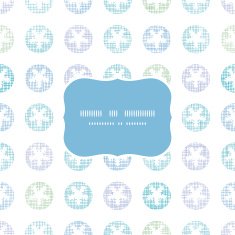 Abstract Textile Snowflakes Dots Frame Seamless Pattern Background