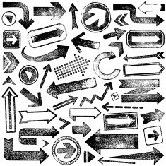 Vector illustration set of rubber stamp arrows N2