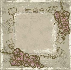 Sketchy tile bunches of grapes on a textured background
