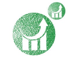 Graph growth graphics vector simple single color icon