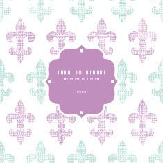 Abstract textile fleur de lis stripes frame seamless pattern background N2