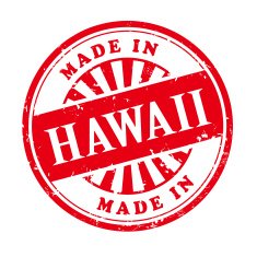 made in Hawaii grunge rubber stamp