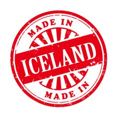 made in Iceland grunge rubber stamp