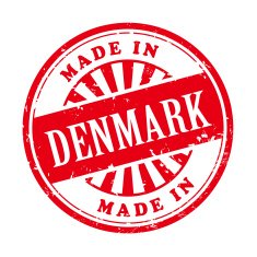 made in Denmark grunge rubber stamp