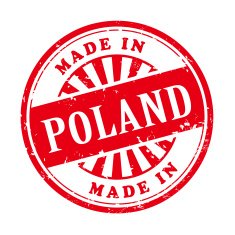 made in Poland grunge rubber stamp