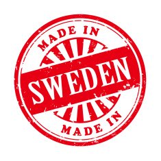 made in Sweden grunge rubber stamp