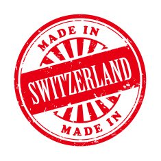 made in Switzerland grunge rubber stamp
