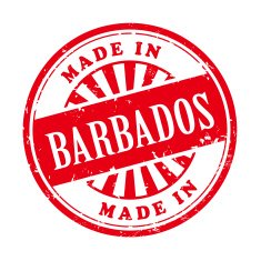 made in Barbados grunge rubber stamp