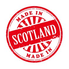 made in Scotland grunge rubber stamp
