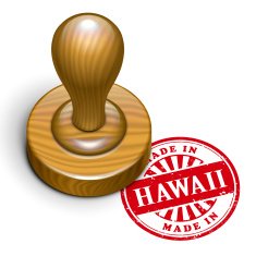 made in Hawaii grunge rubber stamp N2