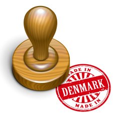 made in Denmark grunge rubber stamp N2