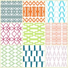 Retro different vector seamless patterns N6