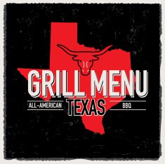 Grill Menu design template state of texas