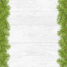 Christmas tree frame on wood plank white background N2