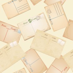 Seamless Vintage Postcards Background