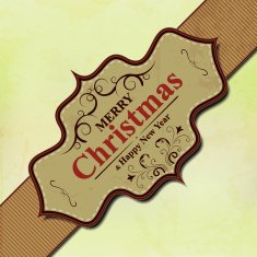 Christmas and New Year Label with soft grunge background