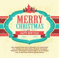 Merry Christmas retro revival greeting design template