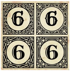 Old Paper with Decorative Number 6
