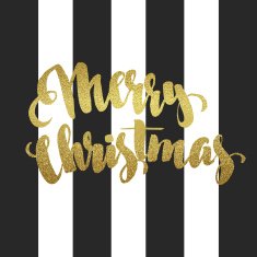 Merry Christmas gold glittering lettering design N2