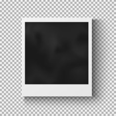 Realistic photo frame with shadow on plaid background