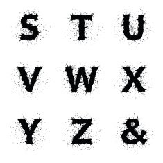 Black Ink Grunge Alphabet N3
