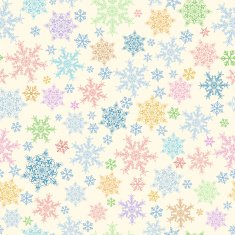 Seamless pattern of snowflakes multicolored on beige N4