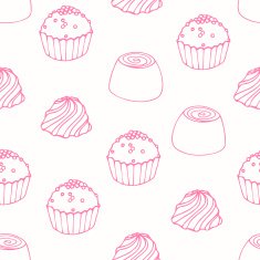 Seamless pattern with outline candies N2
