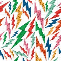 Retro vintage thunder bolt lighting ray 80 pattern N2
