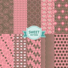 Set of sweet seamless patterns