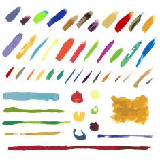 Many colorful brush strokes