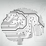 Circuit board computer brain Vector illustration N12