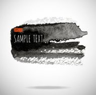 Black watercolor blob isolated on white N18