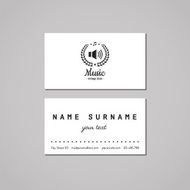 Music studio business card design concept (logo volume icon wreath) N2