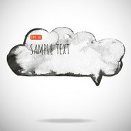 Black watercolor blob isolated on white N19