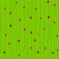 Crawling Ladybugs and Ladybirds in the Grass Seamless vector pattern N2