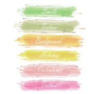 set of light green pink orange yellow chalk line banner