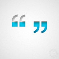 Quotation mark symbol &quot; &quot; Blue Symbol on Watercolor Paper