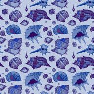 Seamless pattern of Sea shells N24