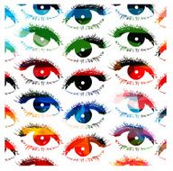 Colorful vector eyes pattern